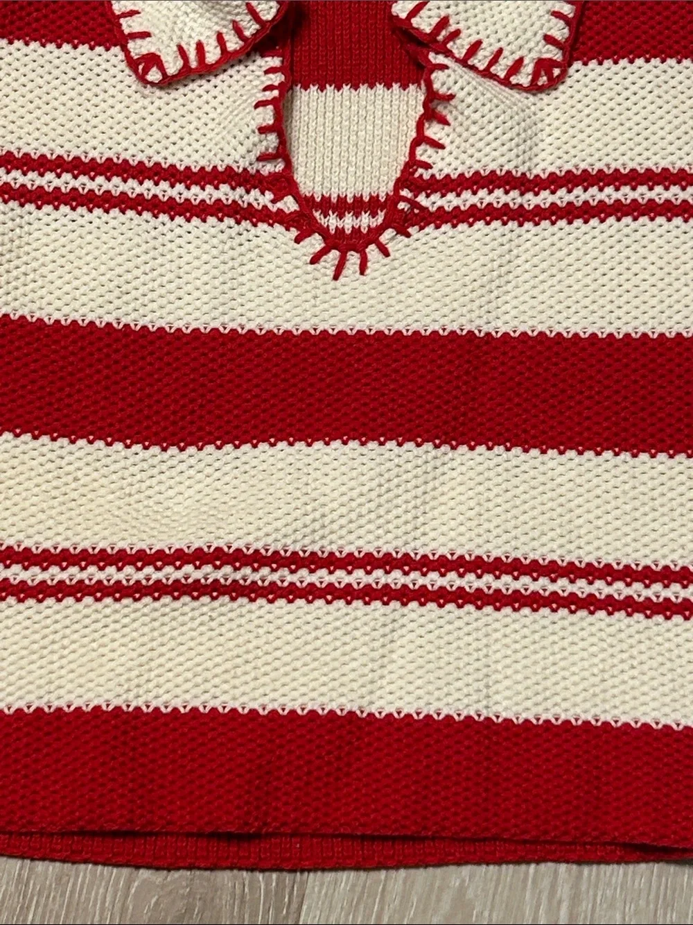 Le Lis Red Striped Sleeveless Semi Cropped Polo Knit Blouse Sz S